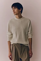 Regular-Fit Cable-Knit Sweater