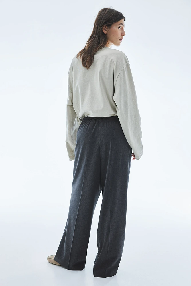 Wide Crease-Detail Pants