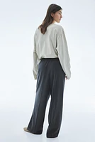 Wide Crease-Detail Pants