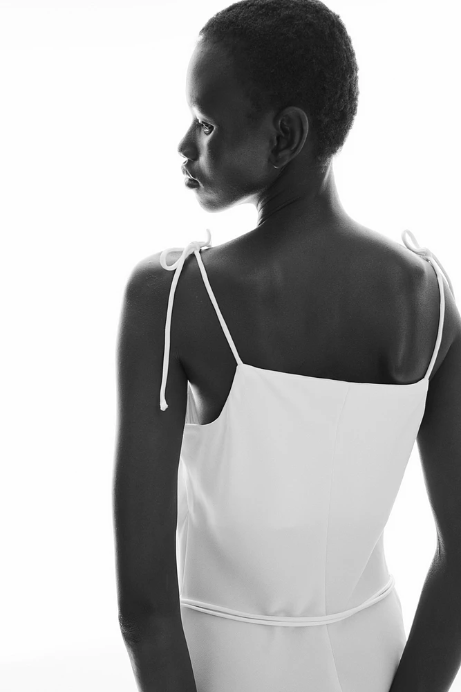 Tie-detail Satin Slip Dress