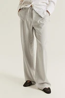 Linen-blend Straight Pants