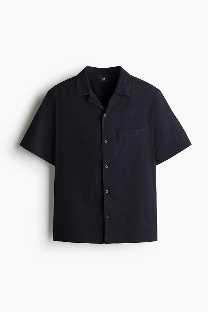 Chemise classique en lin mélangé