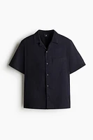 Regular-Fit Short-Sleeved Linen-Blend Shirt