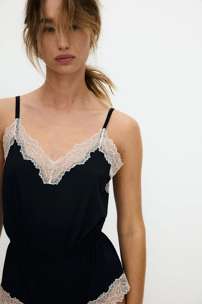 Maillot en microfibre avec dentelle