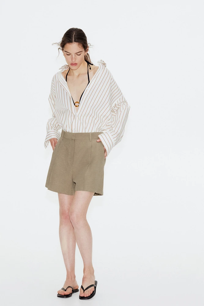 Linen-Blend Shorts