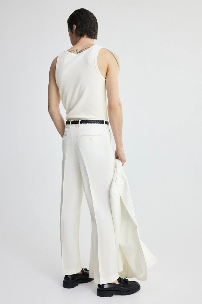 Regular-Fit Linen-Blend Suit Pants