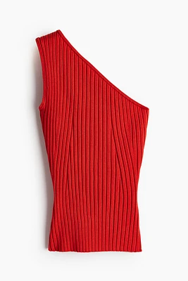 Haut asymétrique en tricot côtelé