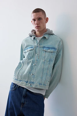 Slim Fit Hooded Denim Jacket