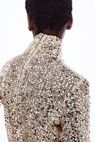 Sequined turtleneck top