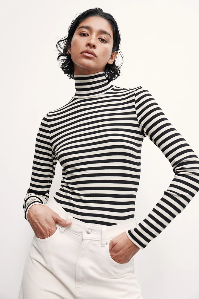 Modal-blend Turtleneck Top