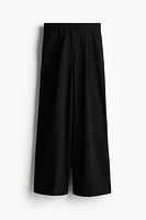 Wide-Leg Twill Pants