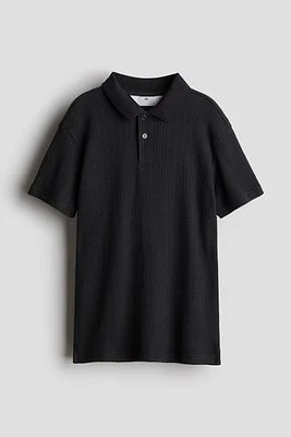 Pointelle-Knit Polo Shirt