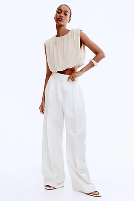 Draped cropped top