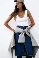 Knee-Length Denim Skirt