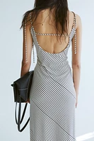 Tie-shoulder-strap Midi Dress