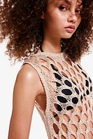 Crochet-look Knit Dress