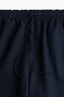 Wide-Leg Linen-Blend Pants