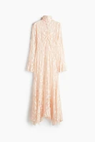 Mock Turtleneck Lace Maxi Dress