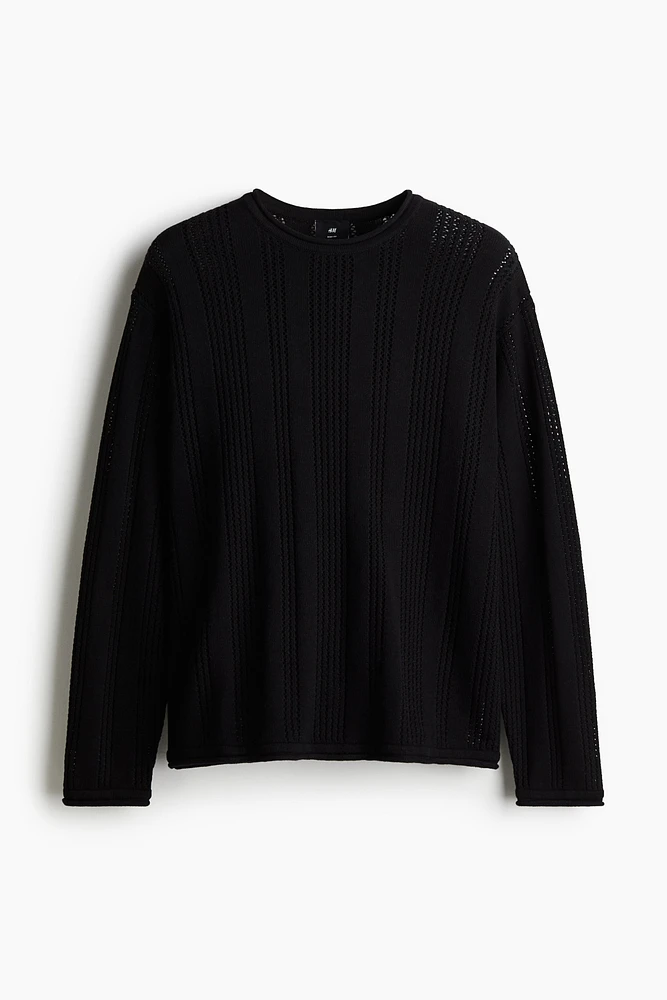 Regular-Fit Pointelle-Knit Sweater