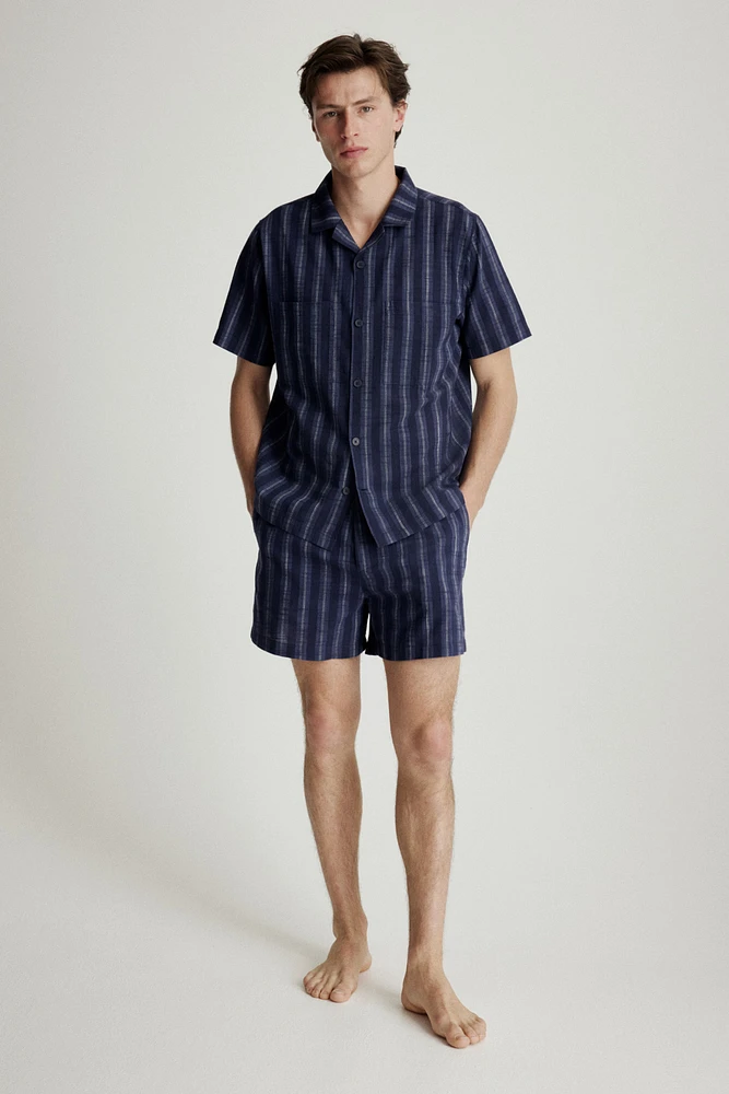 Cotton Pajama Shirt and Shorts