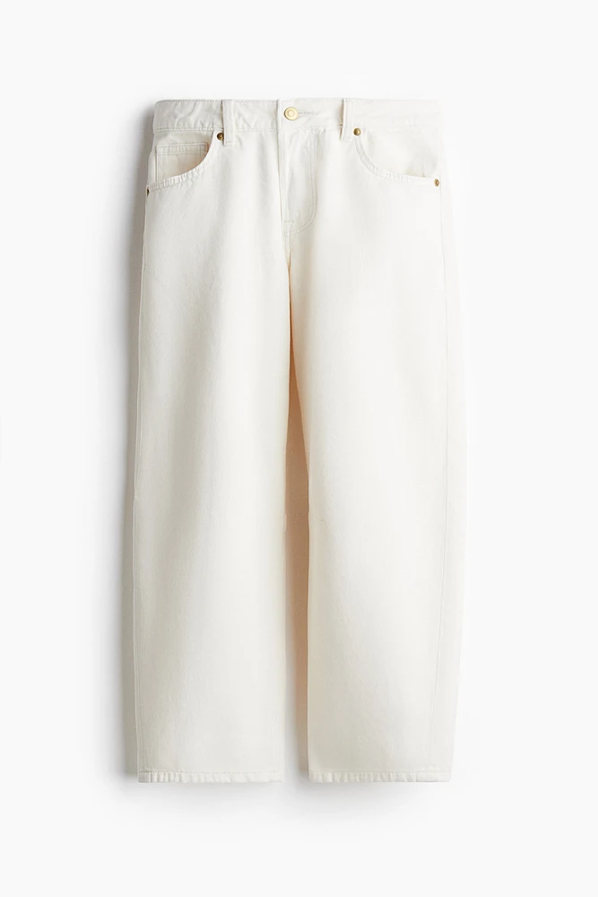 Jean taille haute coupe tonneau
