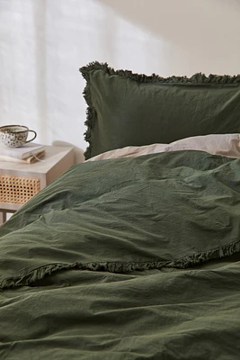 Ruffle-trimmed Twin Duvet Cover Set