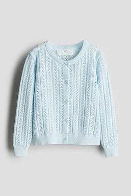 Pointelle-Knit Cotton Cardigan