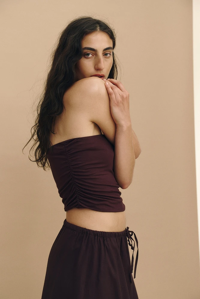 Linen-Blend Skirt