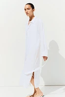 MAMA Linen-Blend Shirt Dress
