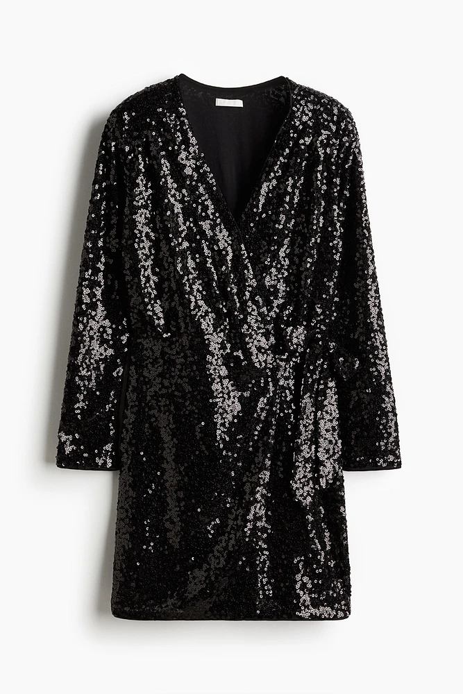 Sequined Wrap Dress