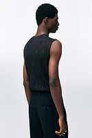 Slim Fit Glittery Sweater Vest