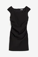 Square-neck Twill Dress