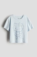 T-shirt with Embellished Printed Motif