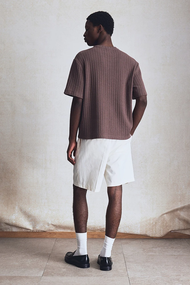 Regular Fit Crochet-Look T-Shirt
