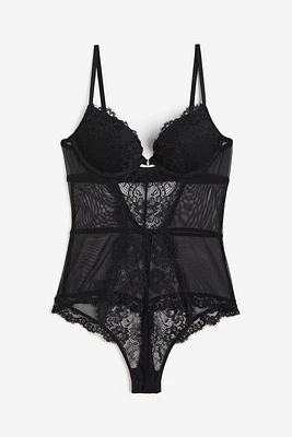 Lace Super Push-up Thong Bodysuit