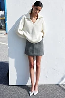 Fine-Knit Sweater with Collar