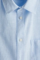 Regular-Fit Linen-Blend Shirt