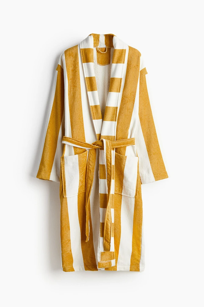 Striped Cotton Terry Bathrobe