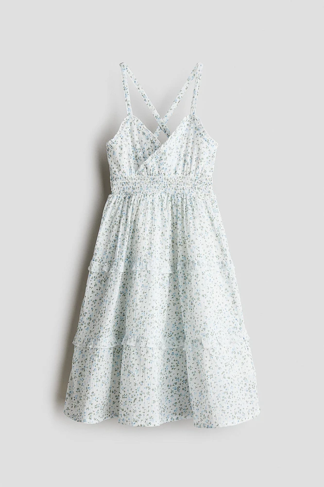 Robe smockée à volants