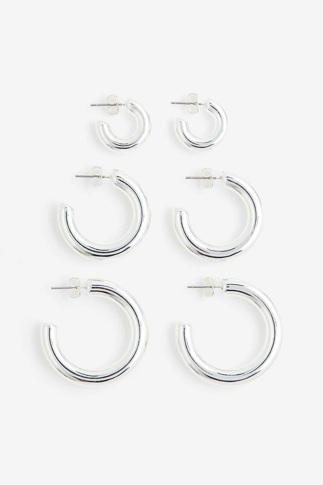 3 Pairs Hoop Earrings