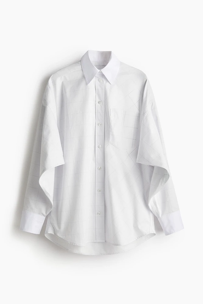 Batwing-Sleeved Cotton Shirt