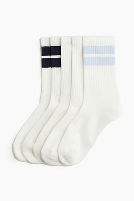 Lot de 5 paires chaussettes côtelées