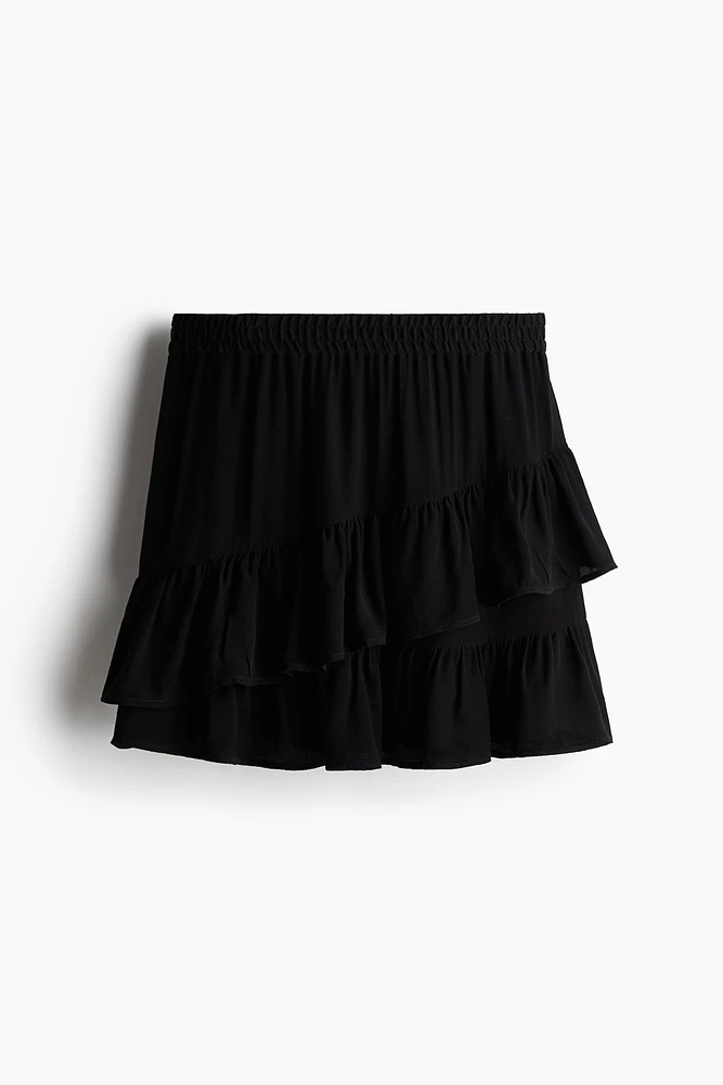 Flounced Mini Skirt