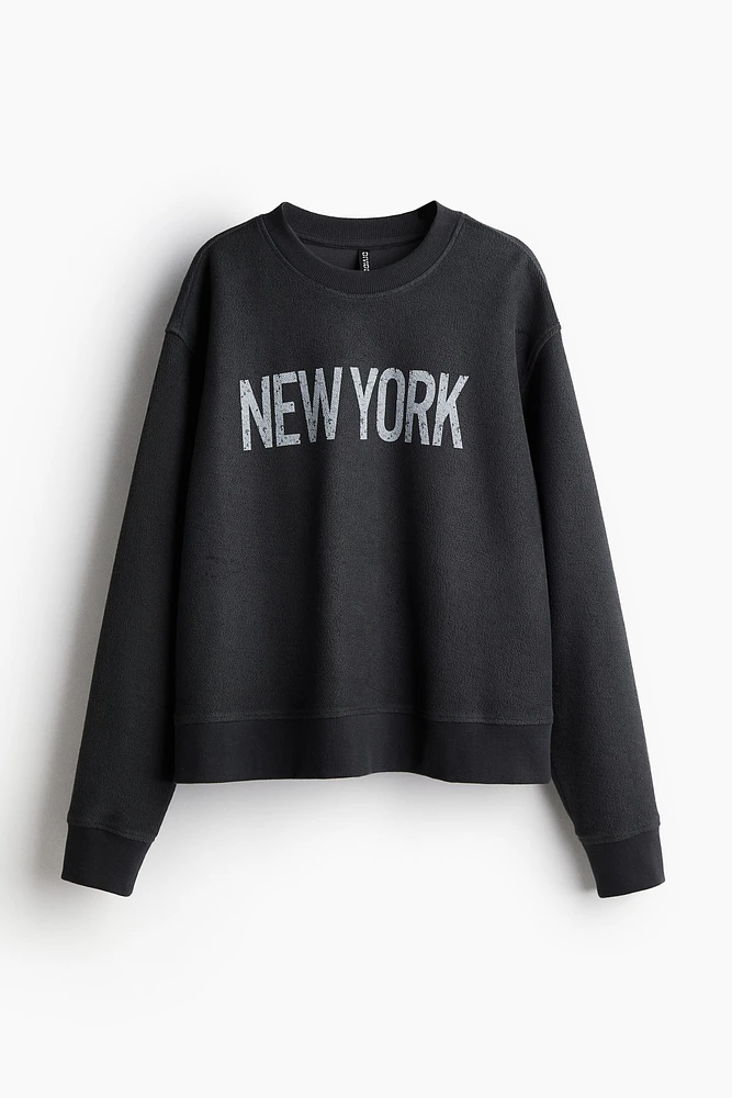 Oversized Motif-Front Sweatshirt