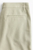 Knee-Length Linen-Blend Shorts