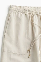 Linen-blend Pull-on Pants