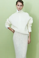 Mohair-Blend Mock Turtleneck Sweater