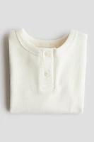 Ribbed Cotton Henley Shirt