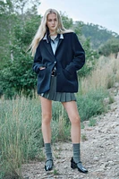 Textured-Weave Blazer