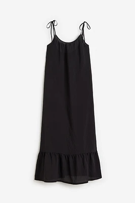 Tie-shoulder-strap Crêped Dress